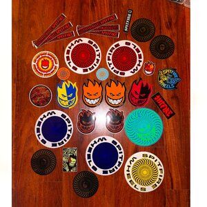 LOT Large Spitfire Flame Head Die Cut Stickers - Skateboarding Skate Thrasher